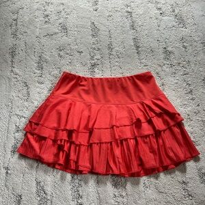 Coral Pink Tiered Women's Tennis Skort